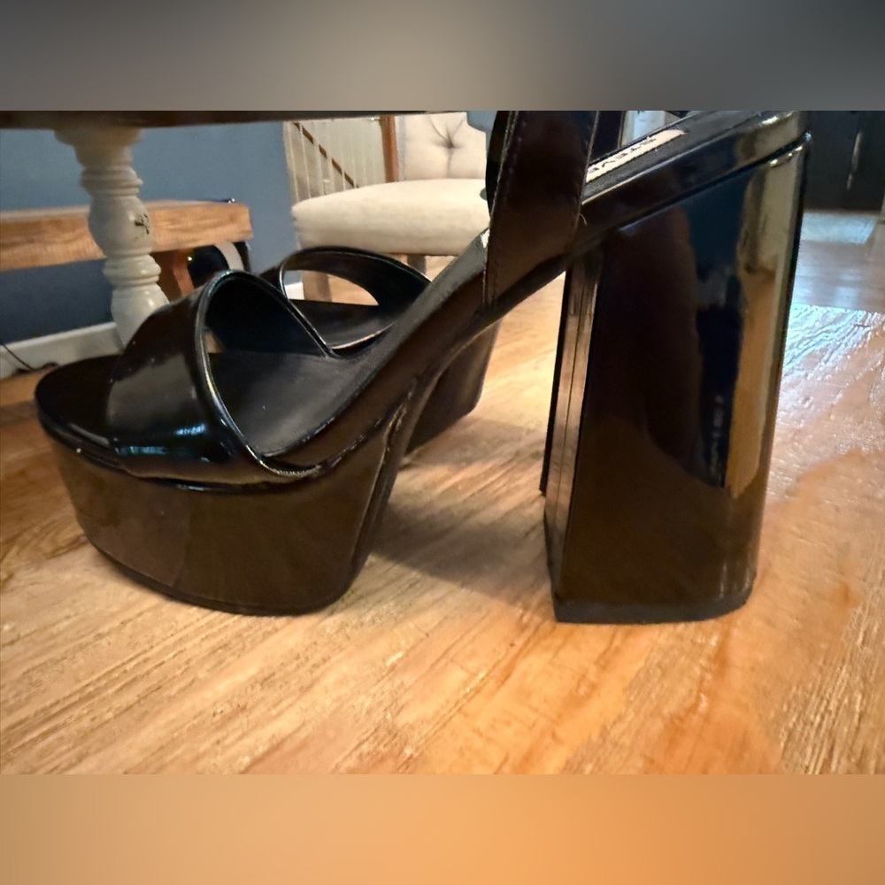 Steve Madden Black Patent Platform Heels goth vamp halloween - Picture 5 of 8
